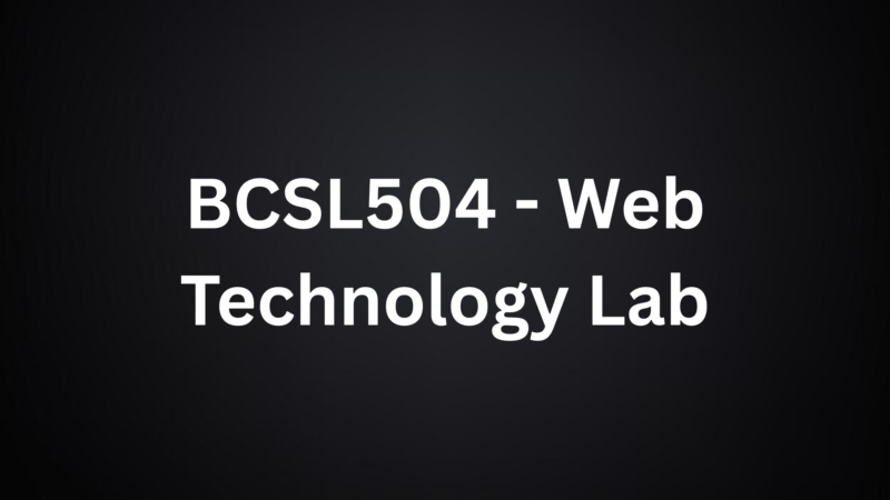 Web Technology Lab