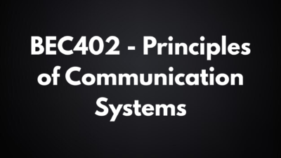 Principles of Communication Systems