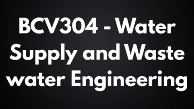 Water Supply and Waste water Engineering
