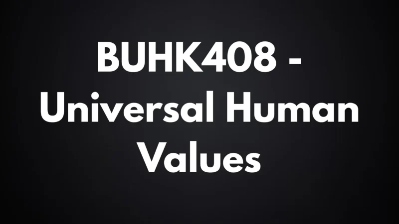 Universal Human Values