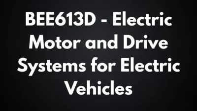 Electric Motor and Drive Systems for Electric Vehicles