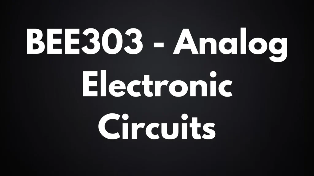 Analog Electronic Circuits