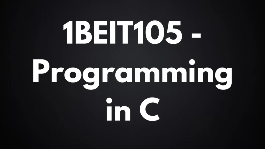 Programming in C